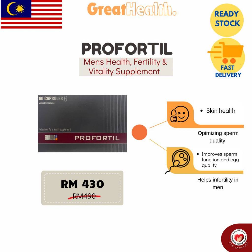 PROFORTIL | FERTILITY SUPPLEMENT/VITAMIN KESUBURAN LELAKI (60 capsule ...