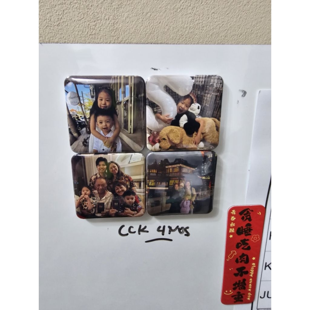 [ Custom Made ] 50mm Square Magnet Picture Badge | Fridge Magnet Badge ...