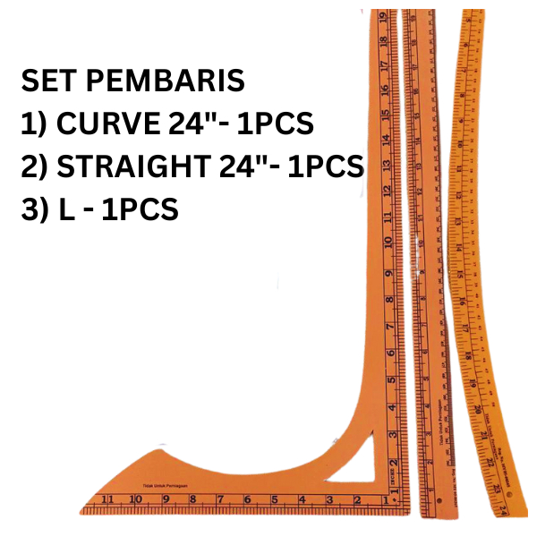 Pembaris plastik /sewing ruler **SILA ORDER BERASINGAN DENGAN ITEM LAIN ...