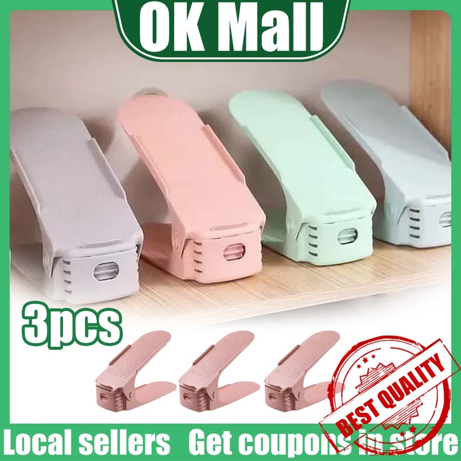 3PCS Adjustable Shoe Rack Organizer/Shoe Slot Holder Anti Slip/Shoes ...