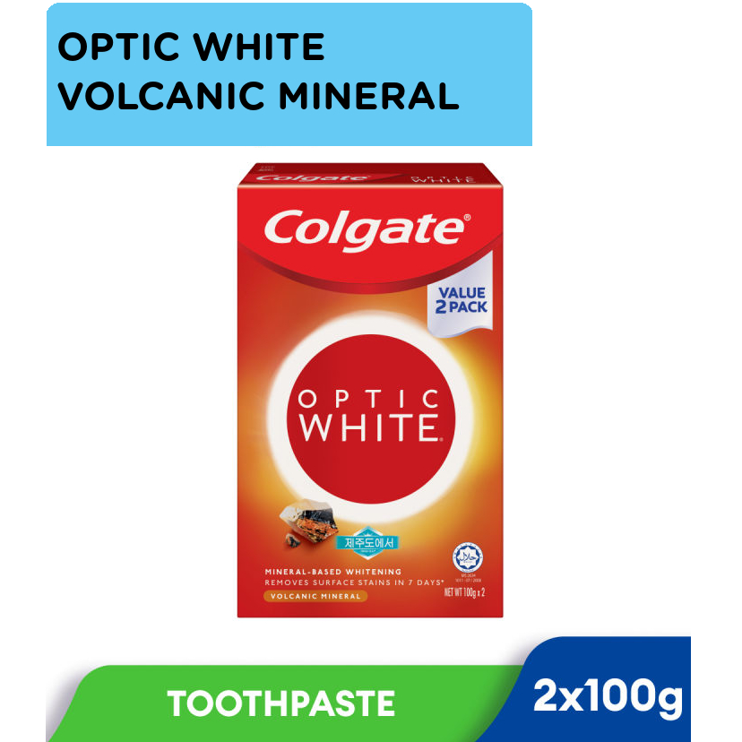 COLGATE OPTIC WHITE VOLCANO TWIN PACK(100G x 2) [EXPIRY:DECEMBER 2025 ...