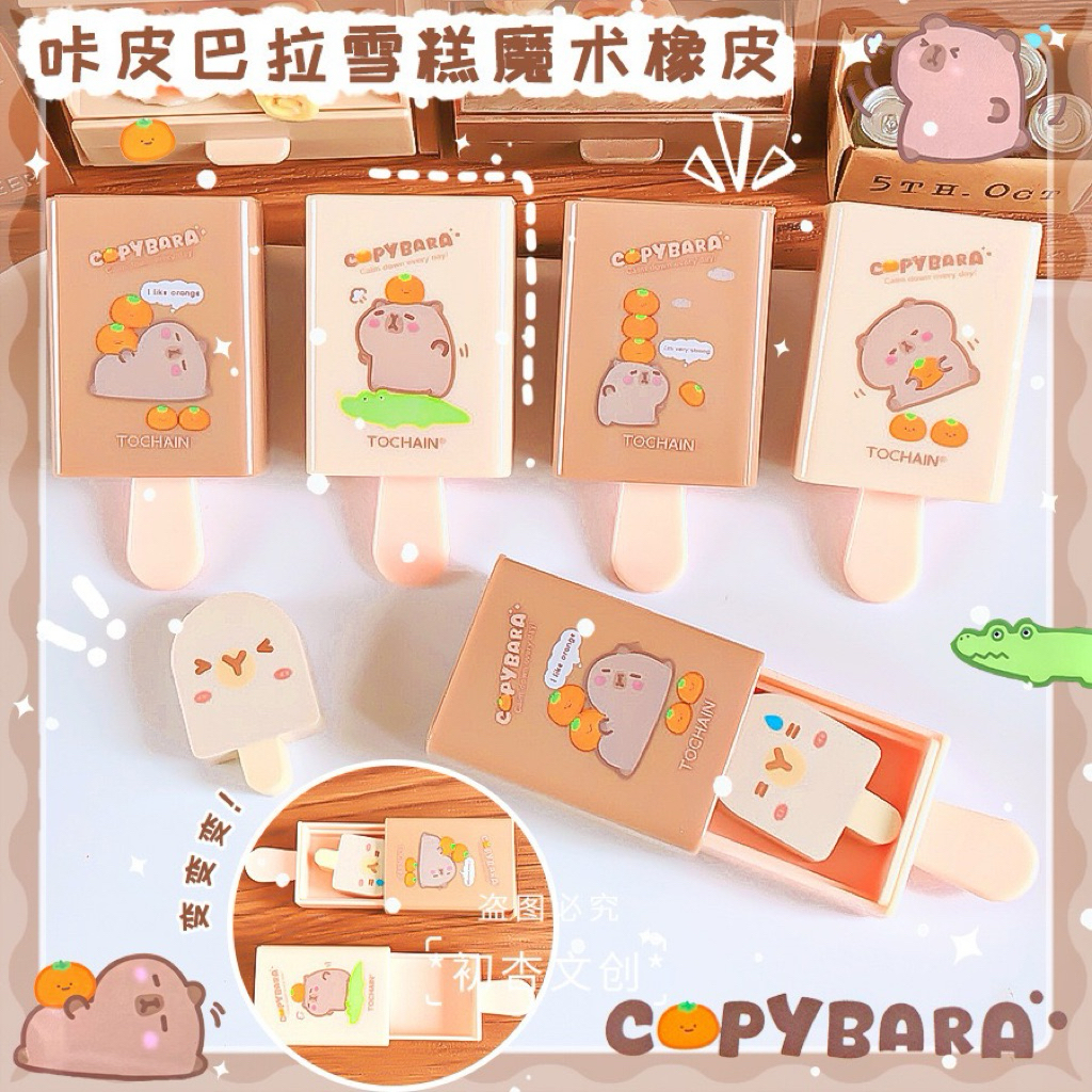 Capybara Cartoon Eraser Magic Box Fun Party Favor School Ice Cream ...