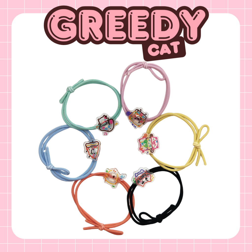 Getah Rambut｜Hair Ties｜High Elastic Rubber Band｜Cartoon Arcylic｜Hair ...