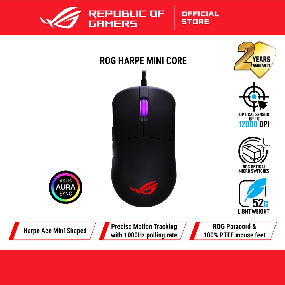 ROG Harpe Mini Core Gaming Mouse | 52g Ultra-Light | 12,000 DPI | Micro ...