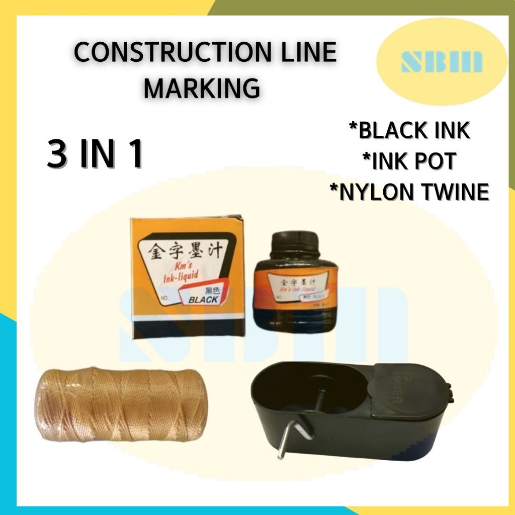 CONSTRUCTION LINE MARKING / BLACK INK / PVC INK POT / NYLON TWINE ...