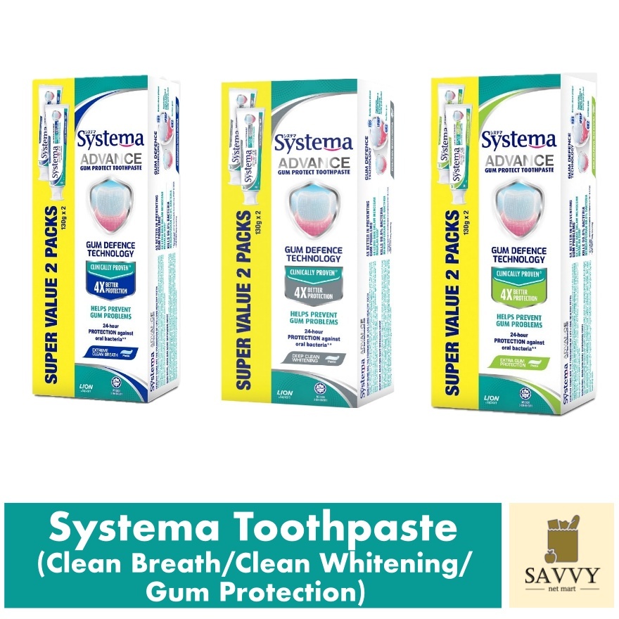 Systema Advance Toothpaste 2 x 130g ( Extreme Clean Breath / Extra Gum ...
