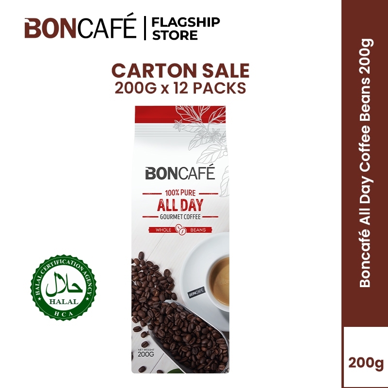 (CARTON SALE) Boncafé All Day Coffee Beans 200g x 12 packs | Shopee ...