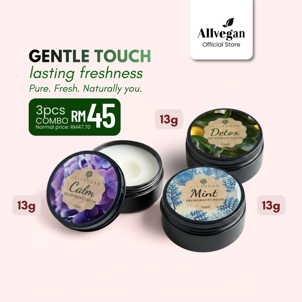 ALLVEGAN 100% Natural Deodorant Cream | Shopee Malaysia