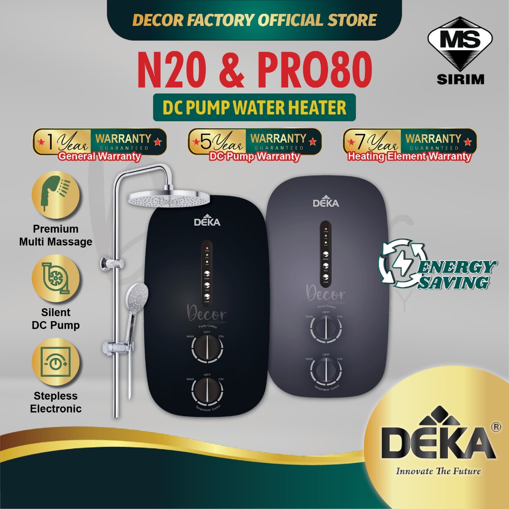 DEKA Water Heater DEKA PRO80 / N20 DC Pump DC Silent Inverter Pump ...
