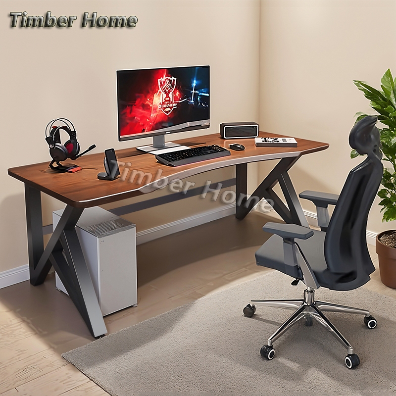 Timber home meja gaming computer table bedroom study desk meja pejabat ...