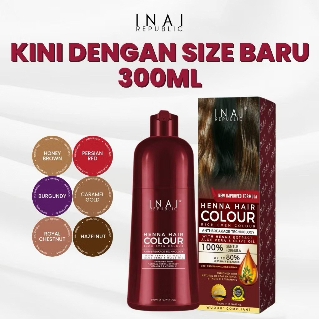 HENNA HAIR COLOUR (300ml)-INAI PEWARNA RAMBUT SAIZ JUMBO INAI REPUBLIC ...