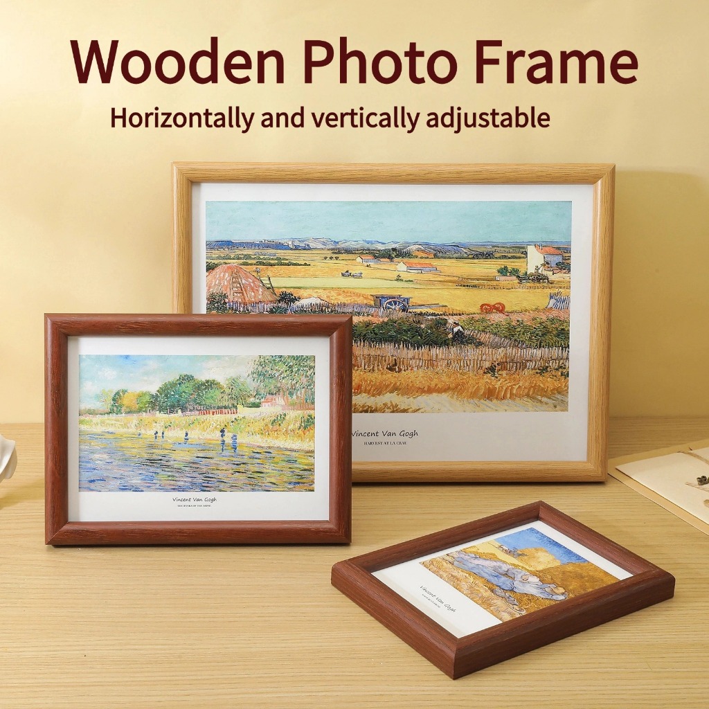 Solid Wood Desktop Display Photo Frame Wall Decoration Oil Painting ...