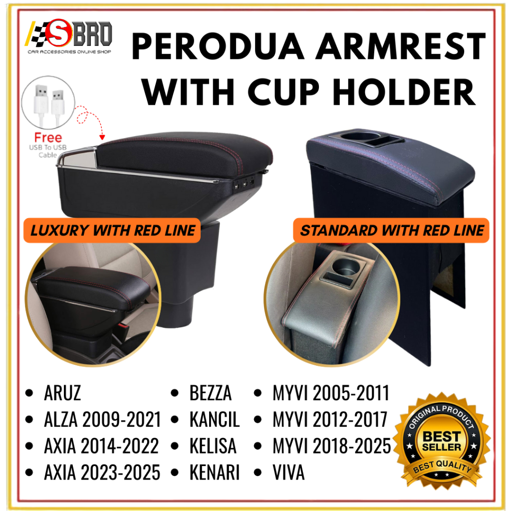 Car Arm Rest Armrest Console Box For Perodua Aruz /Axia / Alza / Viva ...