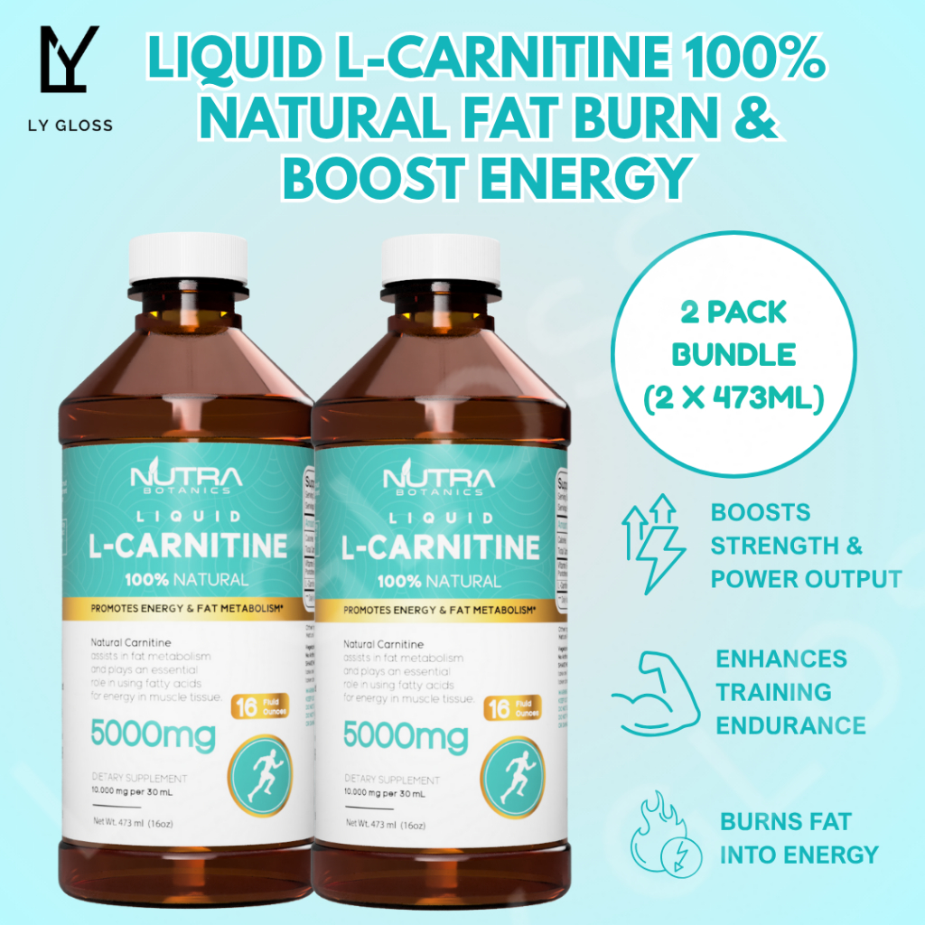 Ready Stock] Nutra Botanics L-Carnitine 5000mg Liquid Supplement - Fat  Burn, Energy & Gym Endurance - 473ml