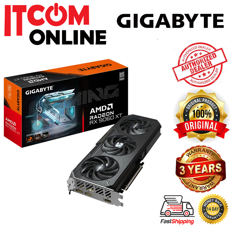 GIGABYTE ATI RX9060XT 8GB 16GB GDDR6 128BIT GAMING OC GRAPHIC CARD (GV ...