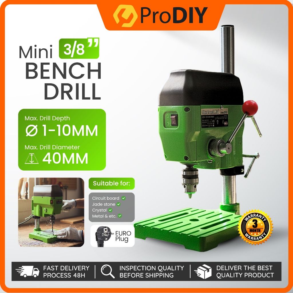 BG5166A 3/8" 480W Mini Bench Drill Machine Table Drilling For Wood ...