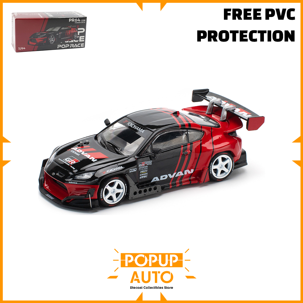 PopRace 1/64 Toyota GR Yaris Pandem Rocket Bunny Advan - Diecast Nero/rosso/bianco - Foto 3