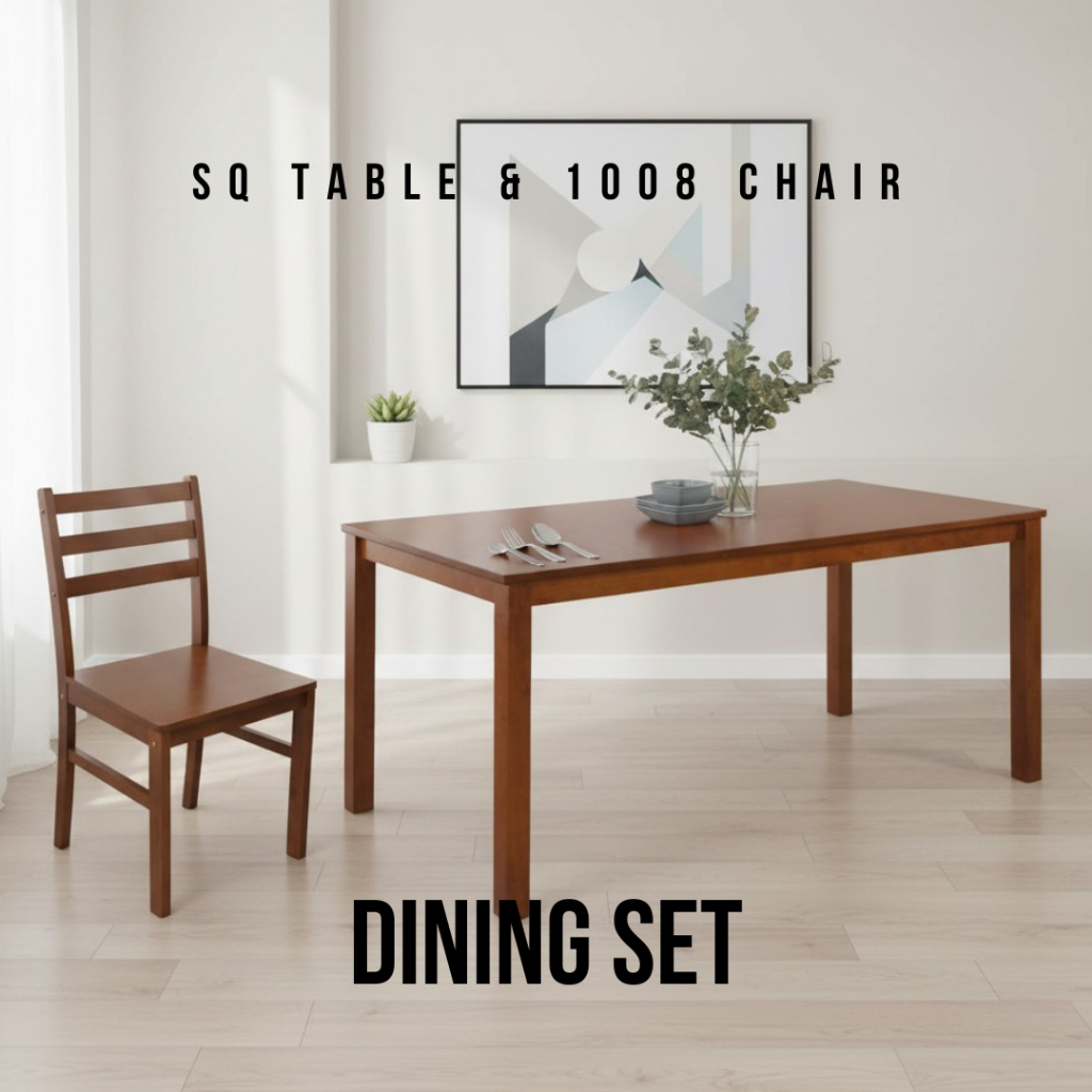 READY STOCK TXJ - 1008 Dining Set Dining Table Dining Chair Black Brown ...