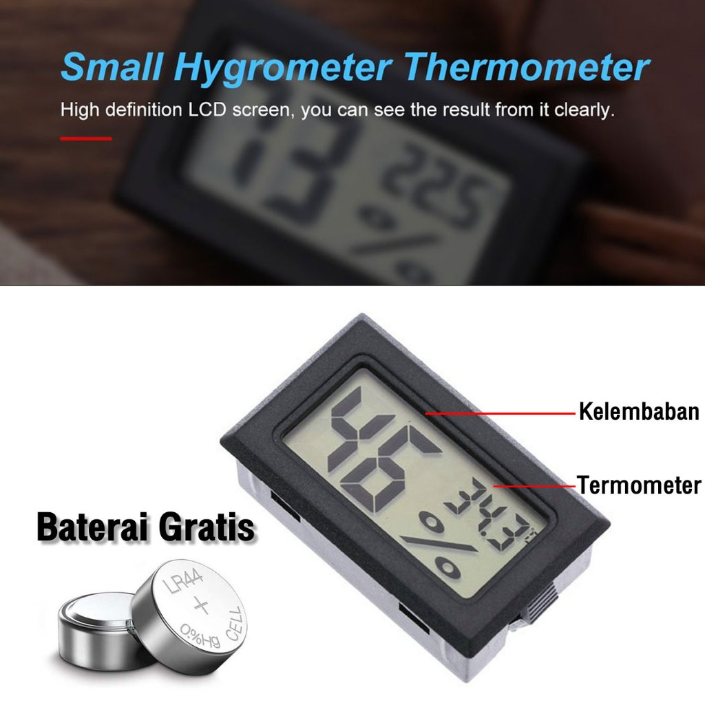 Humidity Meter Sensor Digital Hygrometer LCD Temperature Humidity ...