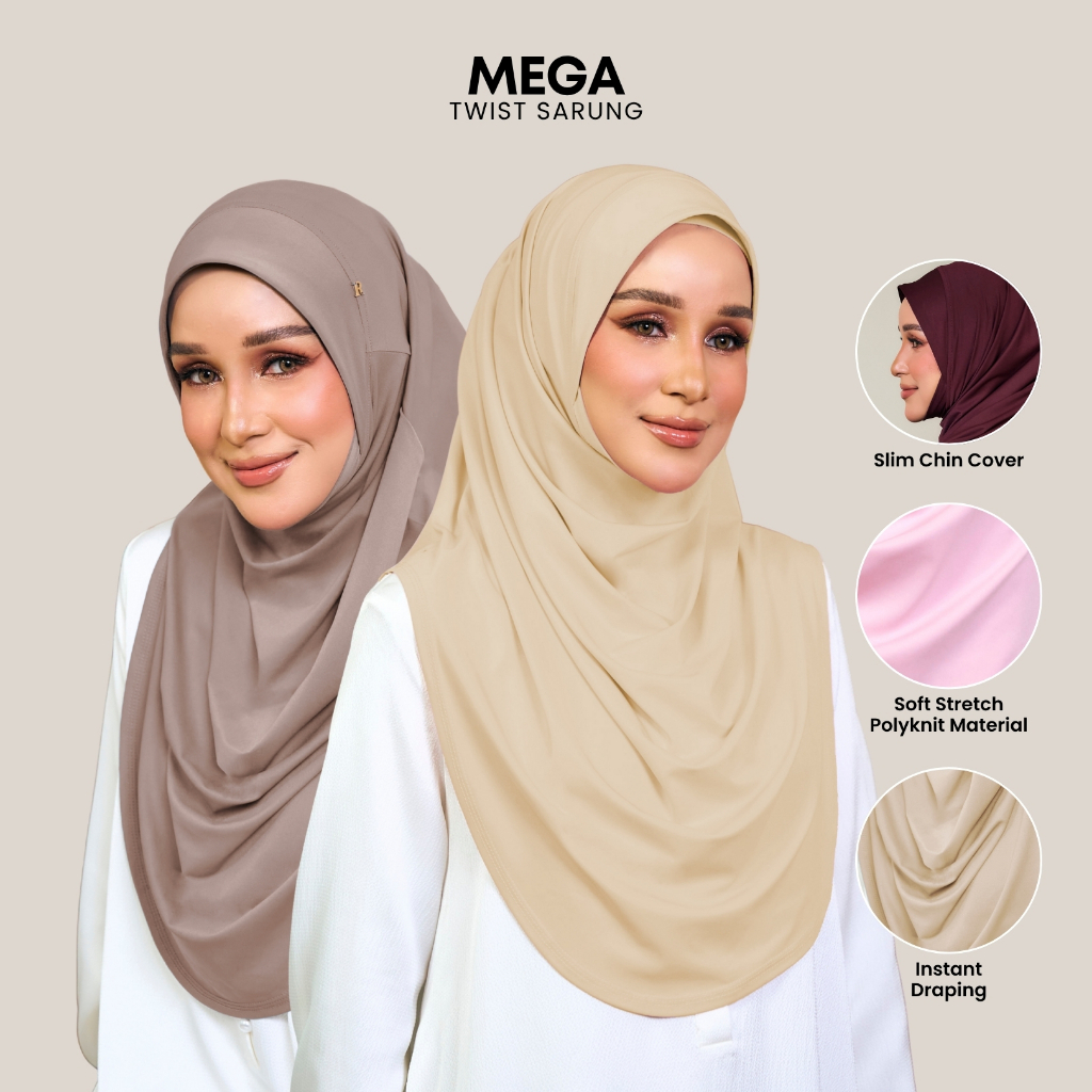 Radiusite - MEGA Instant Tudung Twist (M/L/XL) | Auto Drape, Pinless ...