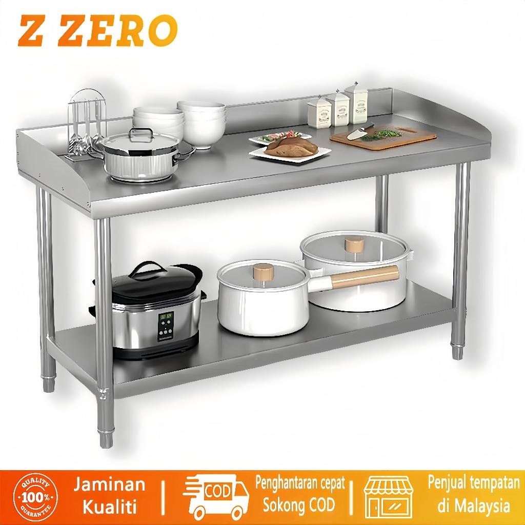 Z ZERO 2-Layer Table 304 Stainless Steel Workbench In Home Kitchen ...