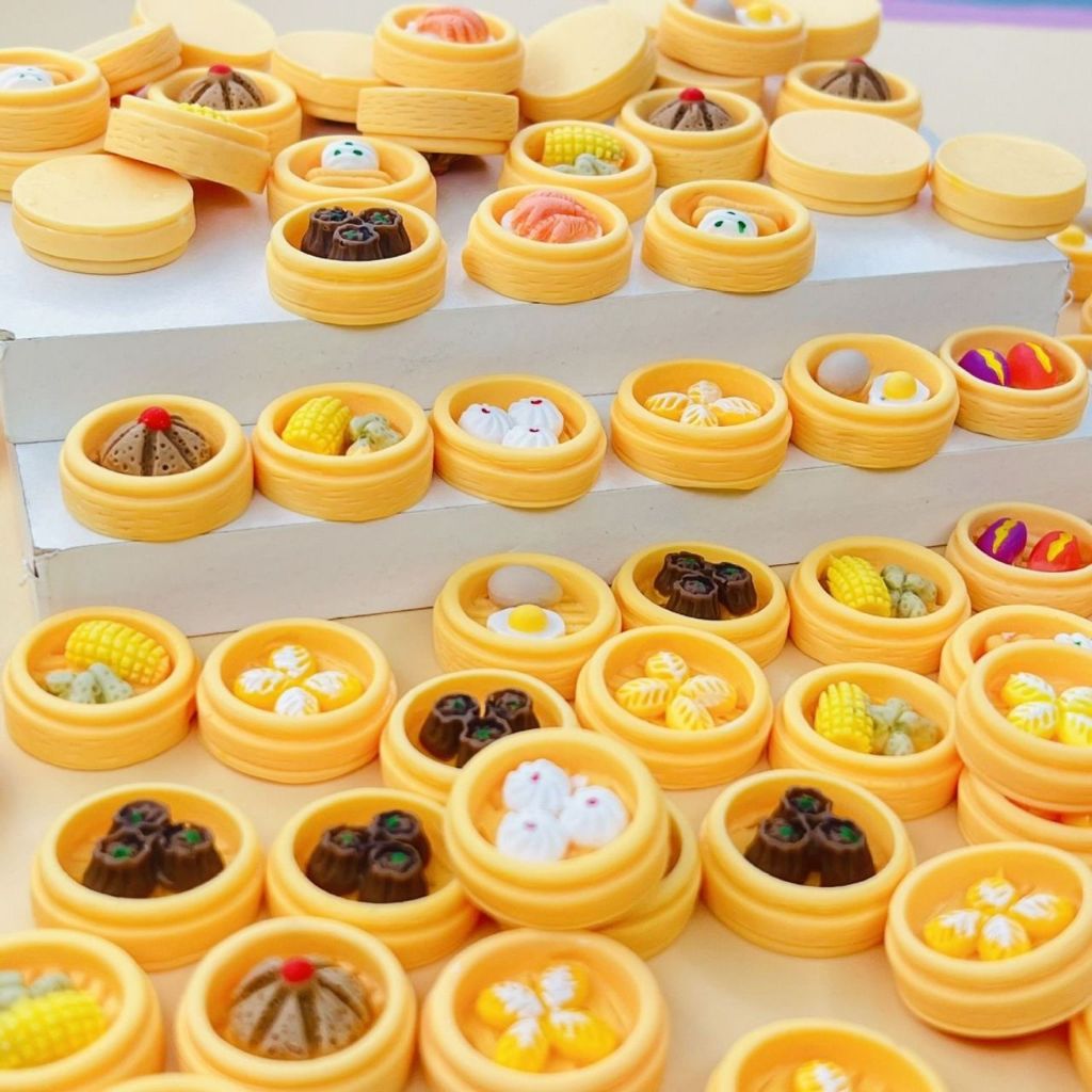 Mini Steamer Dim Sum Food Resin DIY Accessories Cute Miniature | Shopee ...
