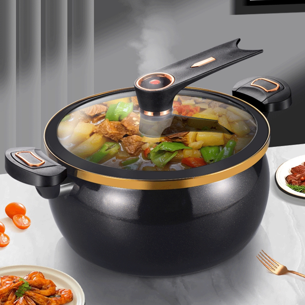 8L Enamel Micro Pressure Cooker Non-stick Stew Pot Versatile Cooking ...