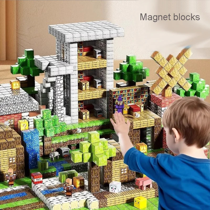 Minecraft Magnetic Building Blocks Magnet Cube Set for Boy Girl Kid Age ...