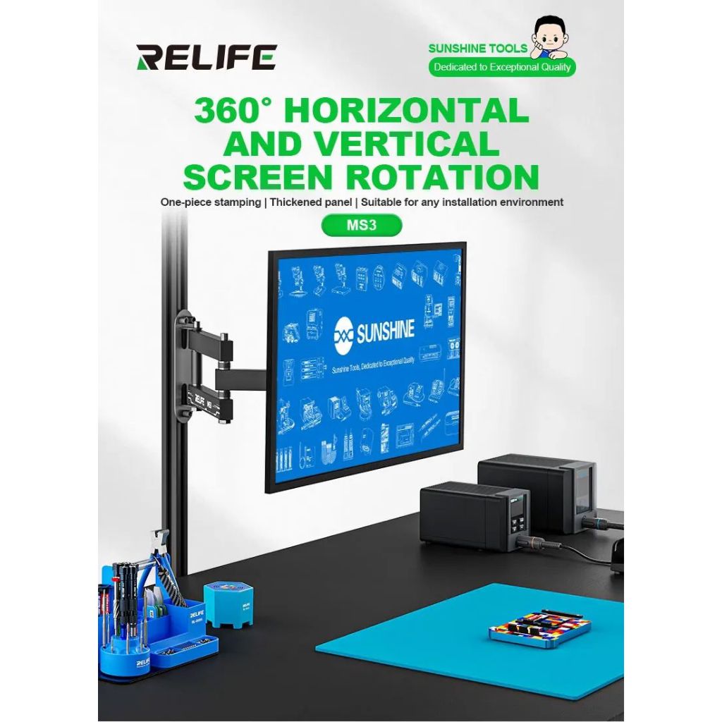 RELIFE MS3 360° ROTATING MONITOR STAND/14-27 INCHES | Shopee Malaysia