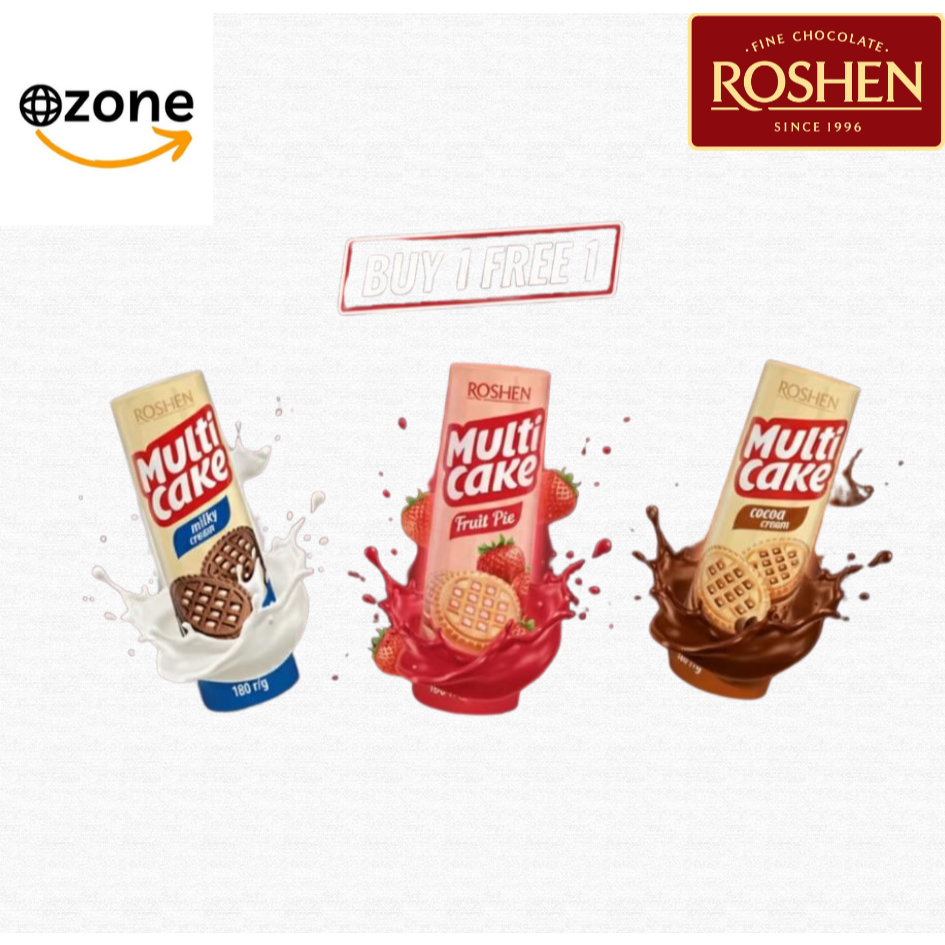 Roshen multicake . available in 3 flavours strawberry, cocoa and milk ...
