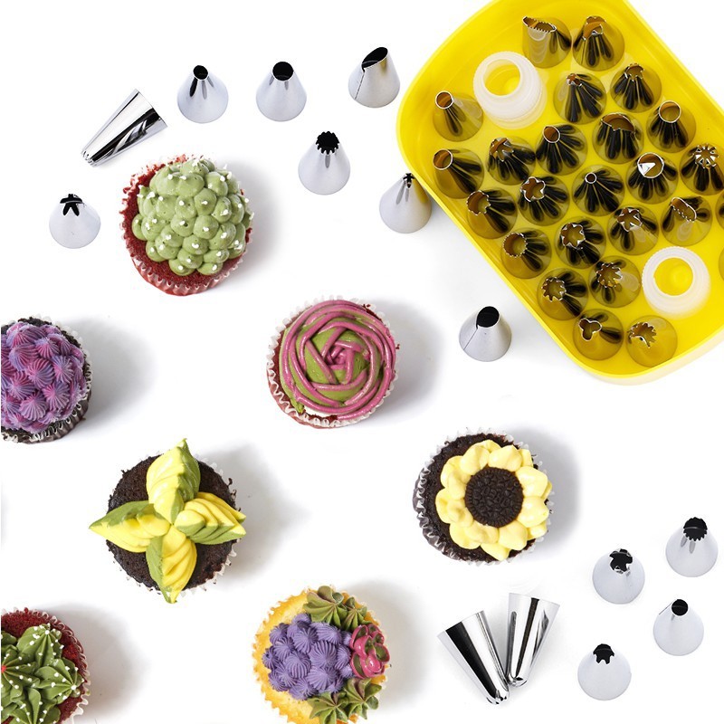 26PCS Complete Piping Tip Set for Beginners | With 24 Nozzles, 2 ...