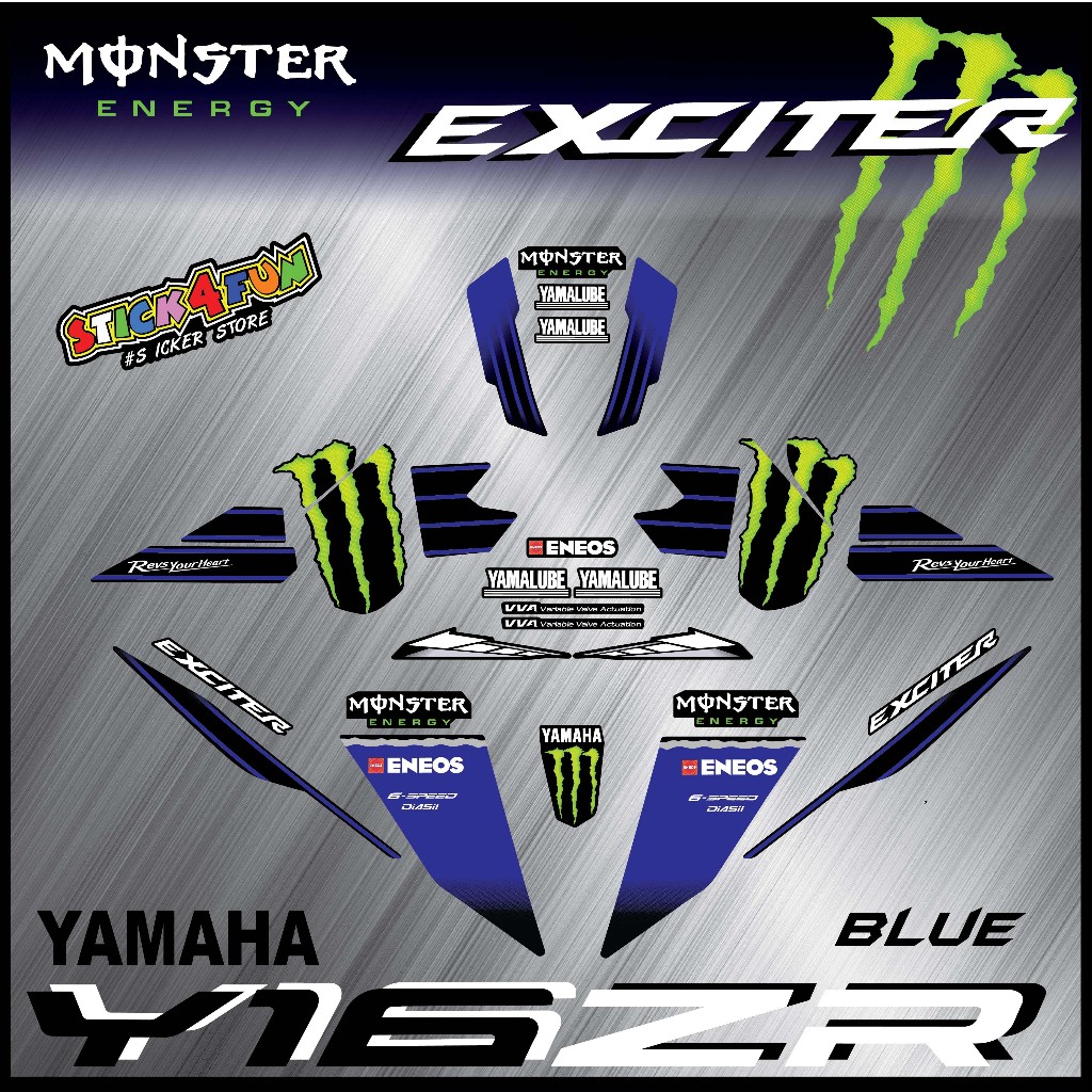 STRIPE MOTOR YAMAHA Y16/Y16ZR V1-V2 EXCITER MON STER CUSTOM STRIPE BODY ...