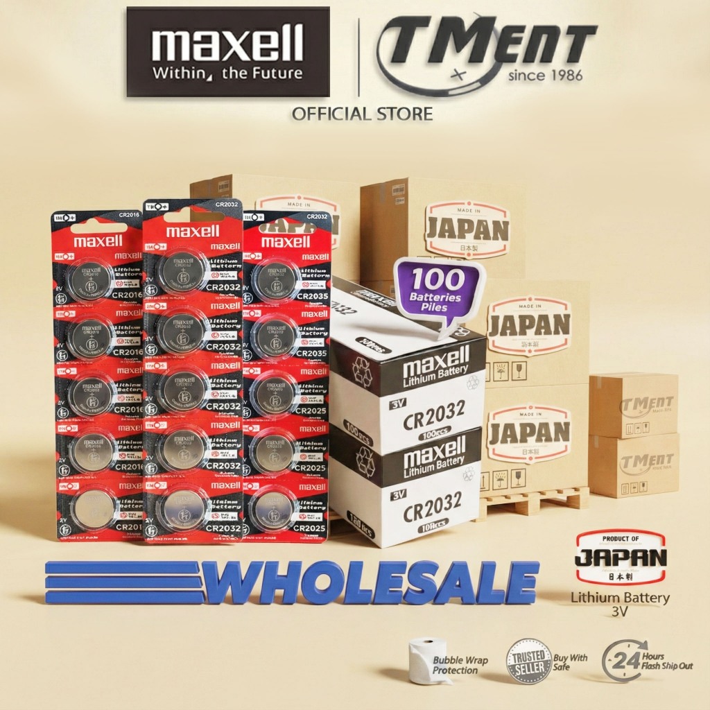 (WHOLESALE) MAXELL CR2032 CR2025 CR2016 GENUINE JAPAN 3V LITHIUM ...