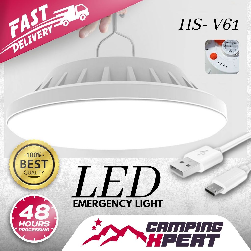 HS-V61 Emergency Light Control Rechargeable LED Bulb Solar Charge Night ...