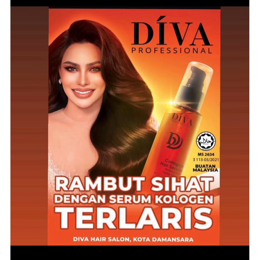 DIVA. HAIR SERUM COLLAGEN UNTUK RAMBUT GUGUR DAN KERING.HALAL | Shopee ...