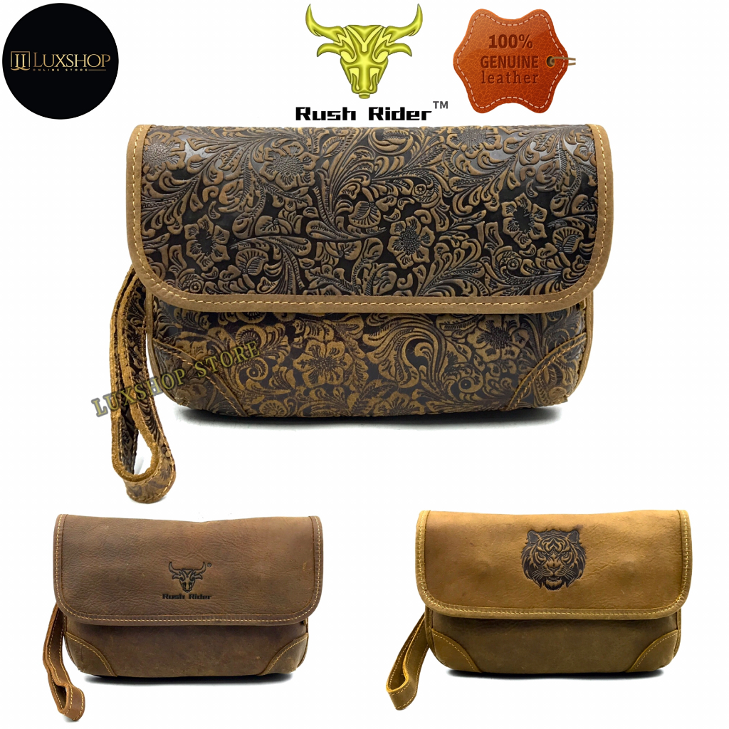 Rush Rider 2Way Use Sling Clutch Bag Full Grain Cow Leather Handcarry ...