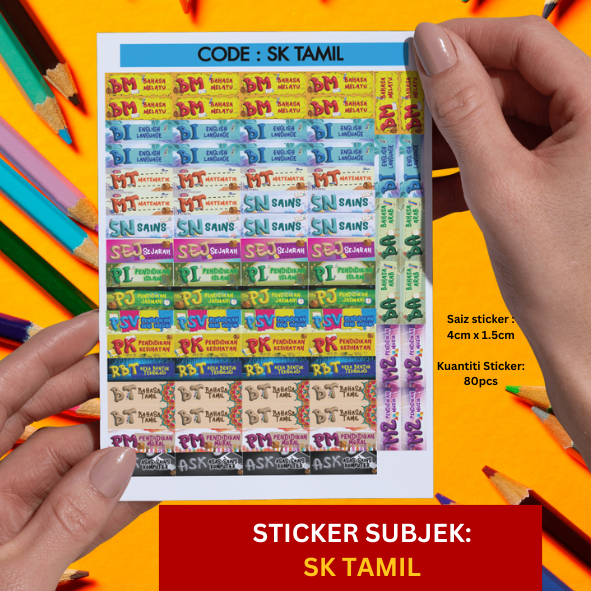 NEW DESIGN 80pcs Sticker Mix Subjek Sekolah Sticker Mata Pelajaran ...