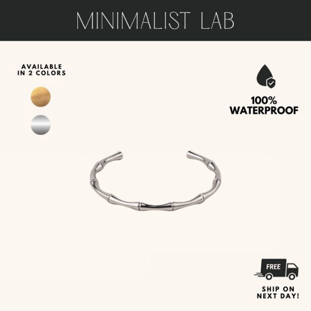 MINIMALIST LAB Stainless Steel Classic Bamboo Bangle | Gelang Buluh ...