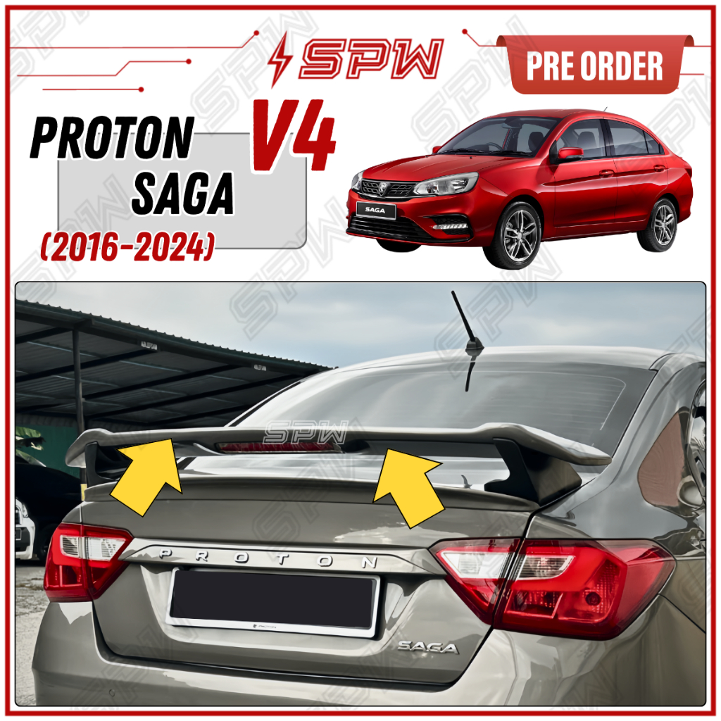 Proton Saga (2016-2024) TRD V4 Spoiler Lip ABS Rear Spoiler Lip Wing ...