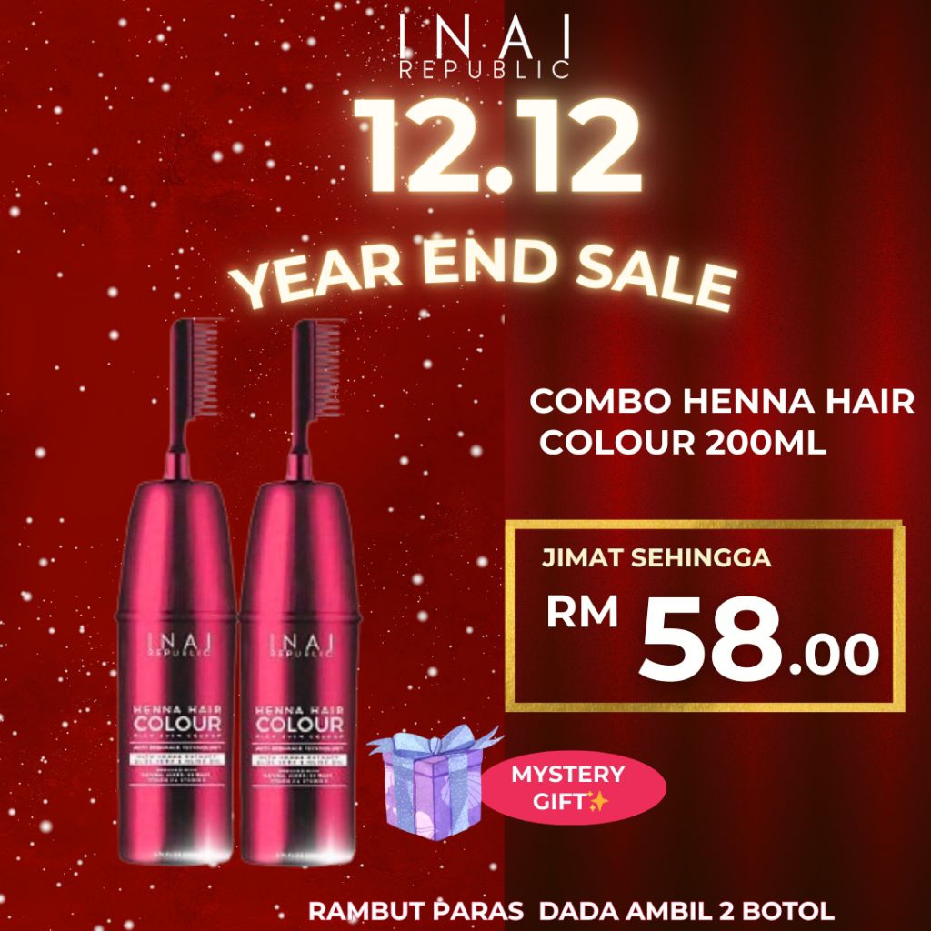 INAI RAMBUT SET COMBO - 2X HENNA HAIR COLOUR (Mystery gift ) -INAI ...