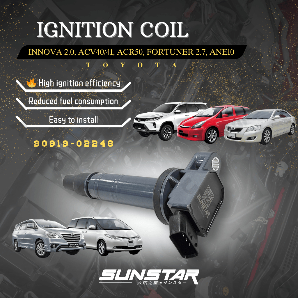 SUNSTAR Ignition Coil Toyota Innova 2.0, Camry ACV40/41, Estima ACR50 ...