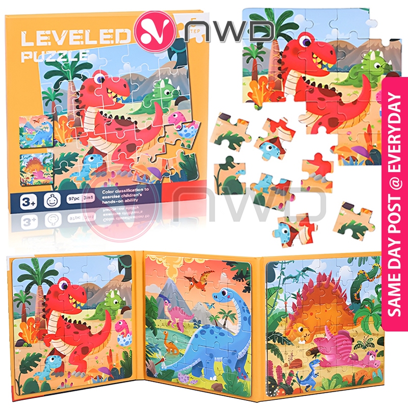 𝗕𝗥𝗔𝗜𝗡 𝗕𝗟𝗢𝗖𝗞𝗦 》 3 in 1 Magnetic Puzzle Book Kids Early Learning Toys ...