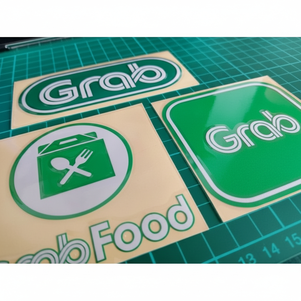2PCS STICKERS DELIVERY GRAB STICKER CUTTING KALIS AIR TOP BOX HELMET ...