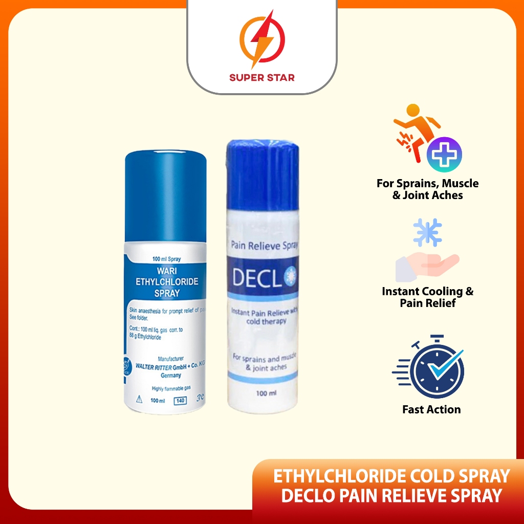 Ethylchloride Cold Spray / Declo Pain Relieve Cold Spray 100ml | Shopee ...