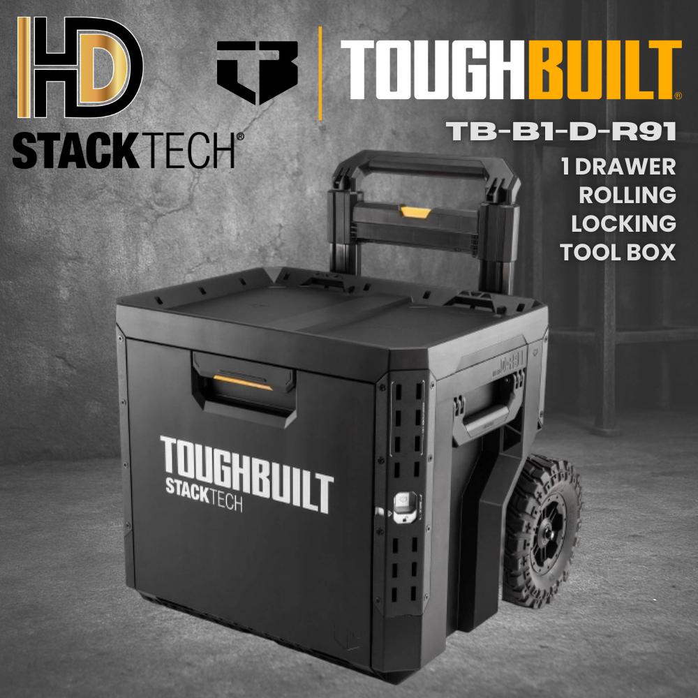 TOUGHBUILT STACKTECH Locking 1 Drawer Rolling Tool Box TB-B1-D-R91 ...