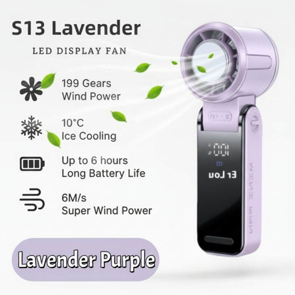 Portable Handheld Fan-100 Speeds Fast Cooling Fan 6000mAh Fast Cooling ...