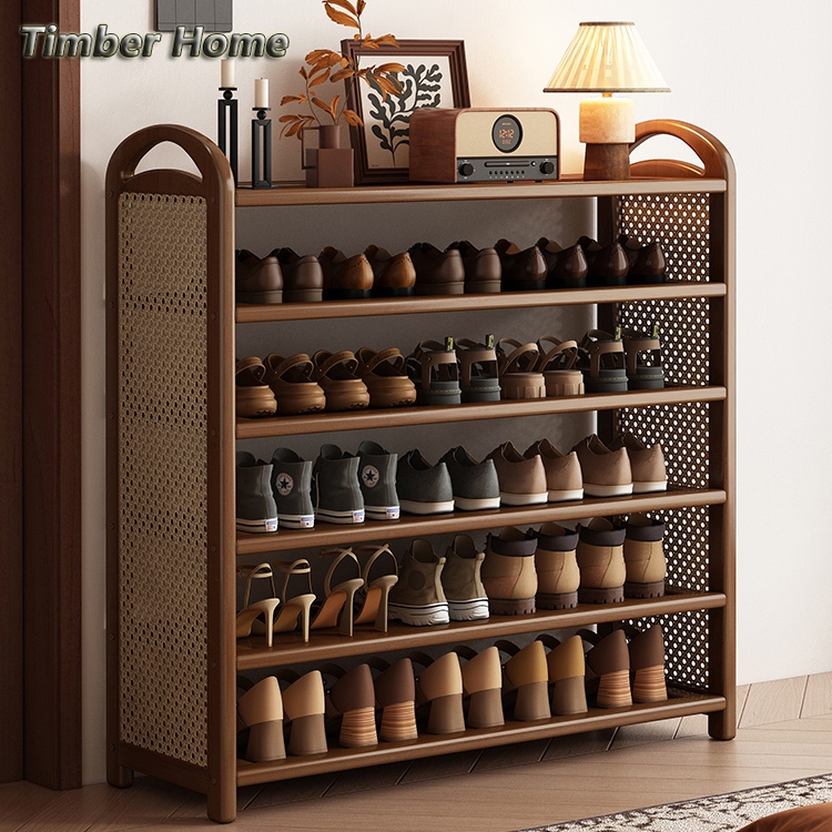 Timber home wooden shoe rack rak kasut Shoes Storage Organizer Rack ...