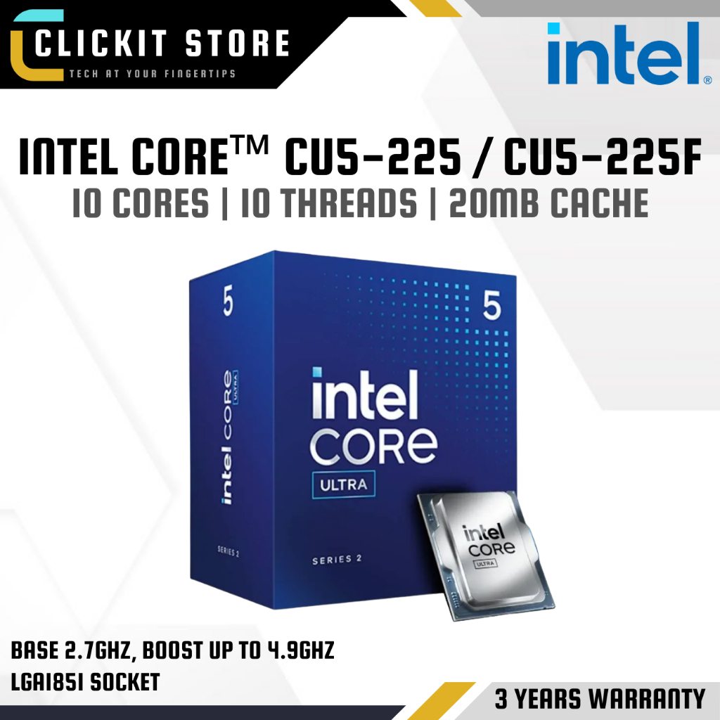 INTEL Core™ Ultra 5 - CU5-225/ CU5-225F CPU + LGA1851 Motherboard
