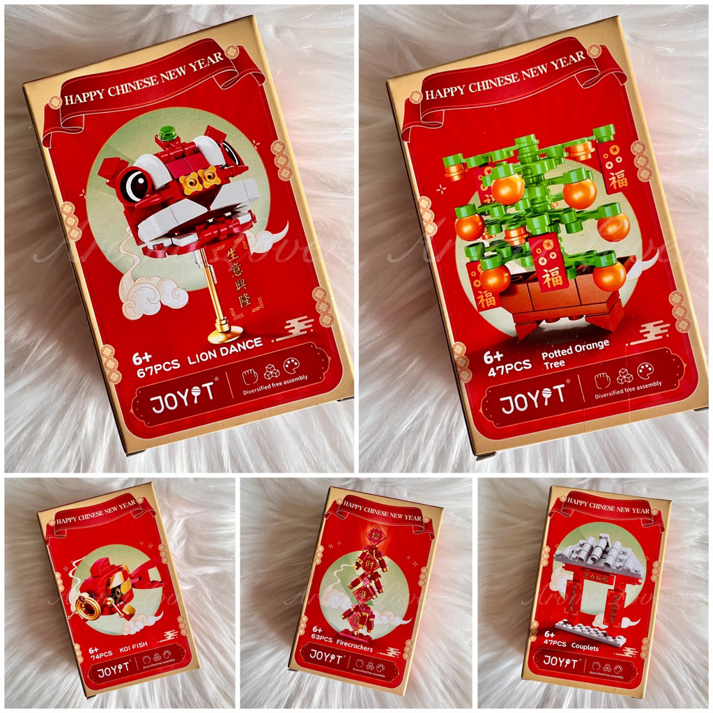Joyit Chinese New Year Mini Building Blocks CNY Game Firecrackers Koi ...