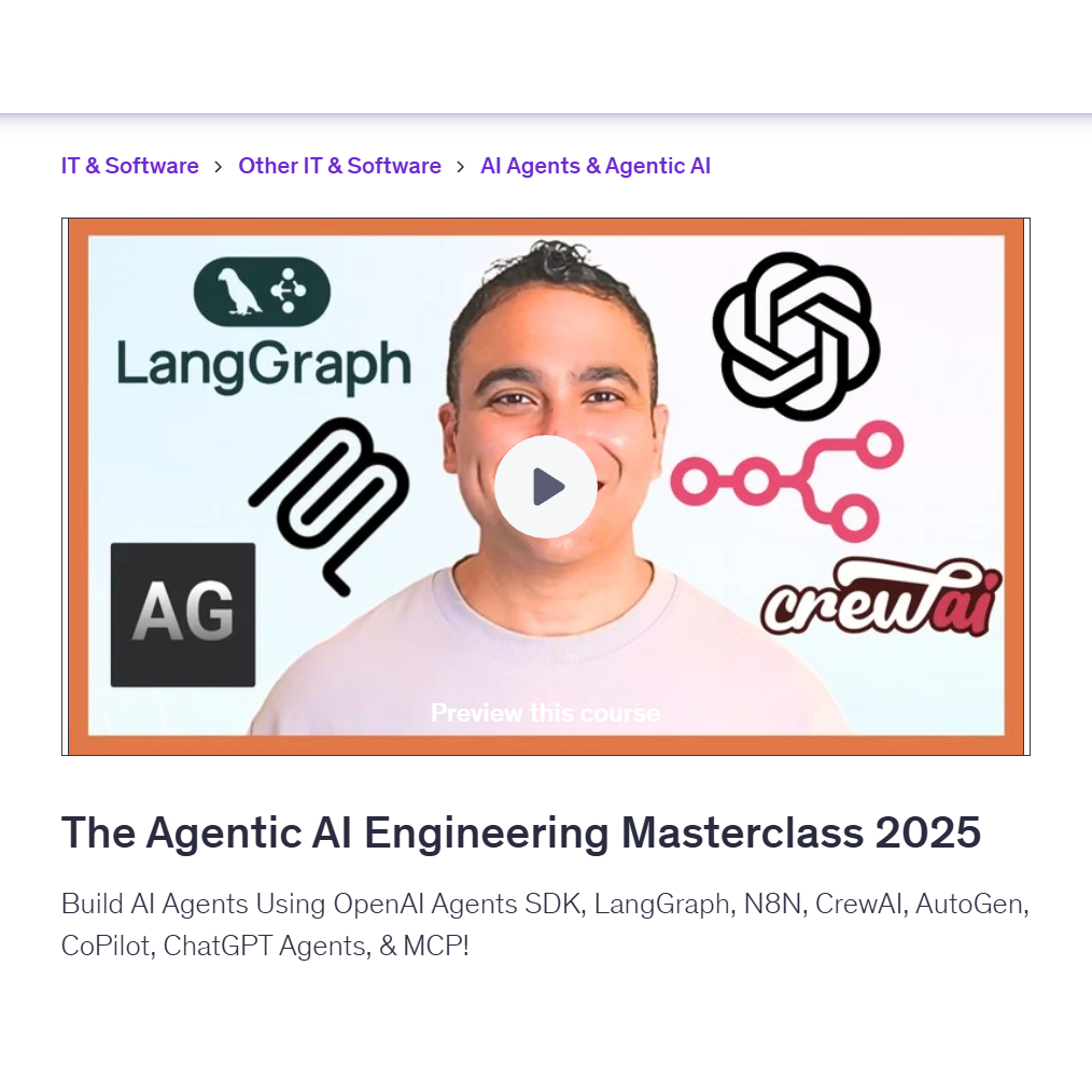 [Ai Video Course]-The Agentic AI Engineering Masterclass 2025 | Learn ...